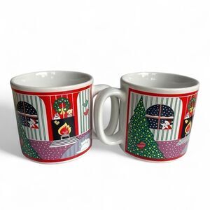 Vintage Epoch T’was the Night Before Christmas Holiday Christmas Mugs Set of 2